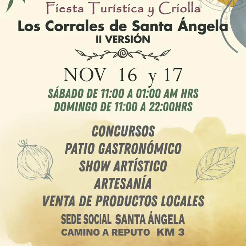 Fiesta Turística y Criolla Los Corrales de Santa Ángela 2024 1 Fiesta Turística y Criolla Los Corrales de Santa Ángela