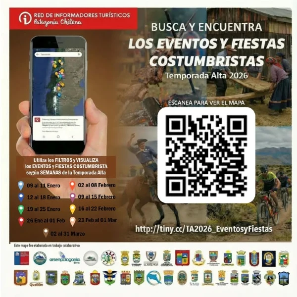 Mapa: Eventos y Fiestas Costumbristas 2026 en la Patagonia Chilena 1 Eventos y Fiestas Costumbristas 2026 en la Patagonia Chilena