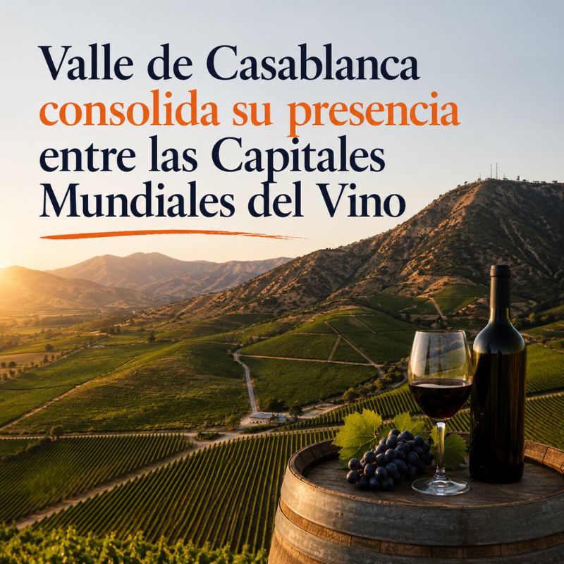 Valle de Casablanca consolida su presencia entre las Capitales Mundiales del Vino 1 1. F.C Valle de Casa blanca capitales mundiales del vino
